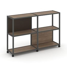 Shelf Mobile Стеллаж 3 уровня 2 секции VR.LT-STK-312.10 Дуб Аризона/Металл Антрацит/W-25 1970*400*1046 - Фото предпросмотра