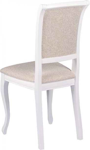 Стул деревянный с мягким сиденьем Арктос Белый/Кремовая рогожка - Вид 5