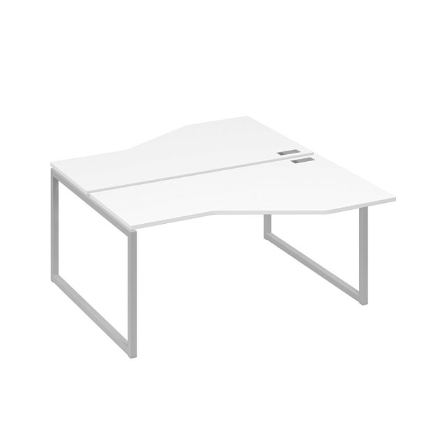 Рабочая станция со столами Техно (2х160) каркас QUATTRO A4 А4 Б4 188 БП белый премиум / металлокаркас серый - Вид 1