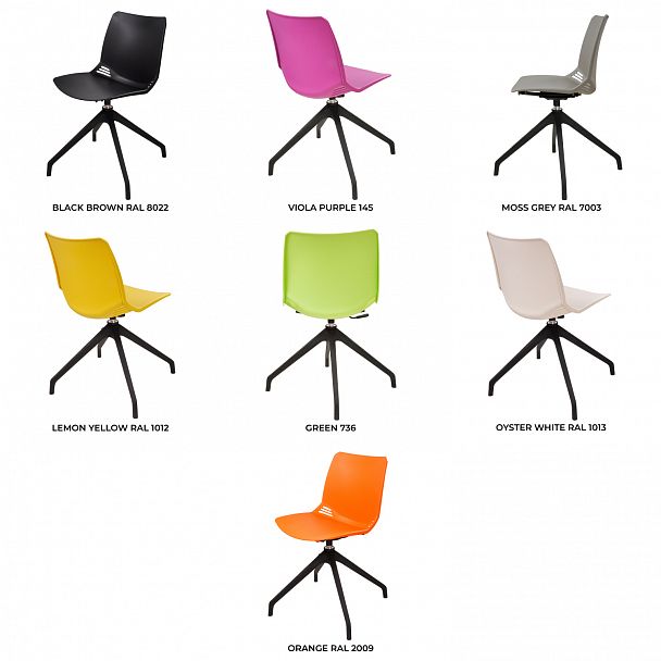 Кресло "Race  КРЕСЛО на базе SWISS (с пластиковыми глайдерами или с колесами)", желтый - Вид 2