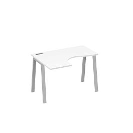 Стол эргономичный левый "Классика" на металлокаркасе TRE A4 А4 Б3 031 БП белый премиум / металлокаркас серый - Фото предпросмотра