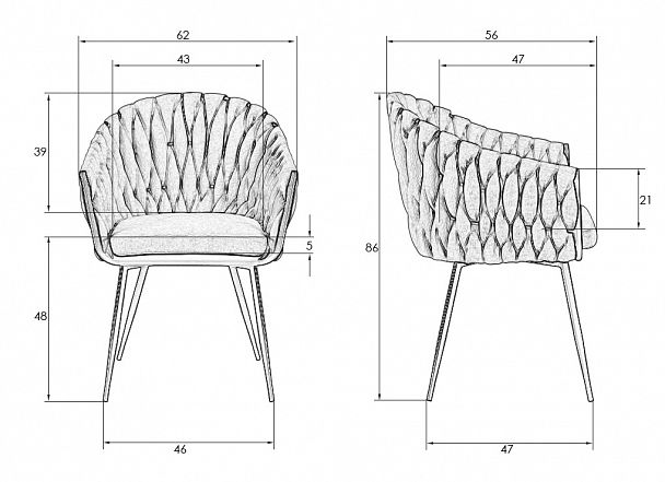 Стул обеденный DOBRIN MATILDA (зеленая ткань (LAR 275-23)) - Вид 13
