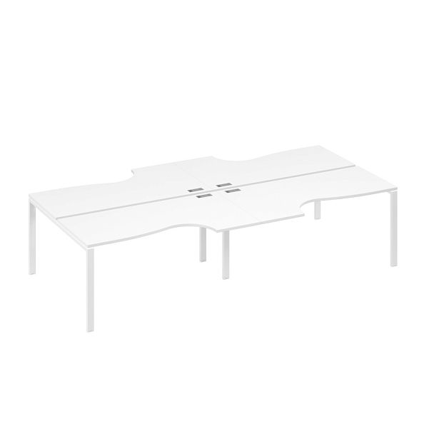 Рабочая станция опоры UNO (4х160) столы Классика A4 А4 Б1 185-2 БП белый премиум / металлокаркас белый - Вид 1