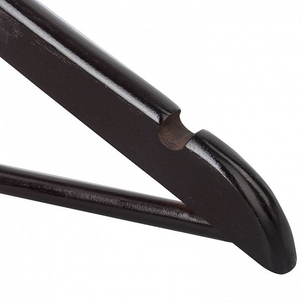 Вешалки-плечики, размер 48-50, КОМПЛЕКТ 5 шт., дерево, перекладина, цвет шоколад, BRABIX "Стандарт", 601162 - Вид 3