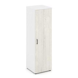 Стайл Проджект Гардероб узкий глубокий SN.GB-002 Белый/Белый/Дуб Наварра/Черный Ручки 600*600*1982 - Фото предпросмотра