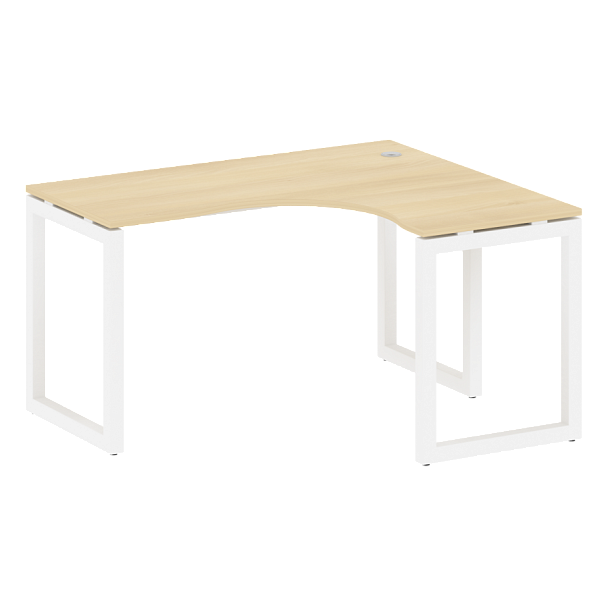 Metal System Quattro Стол криволинейный правый на О-образном м/к 50БО.СА-3 (R) Акация/Белый металл 1400*1200*750 - Вид 1