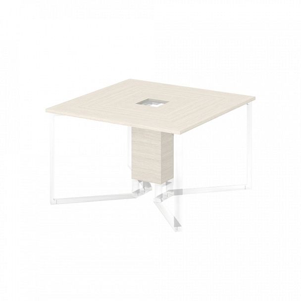 Стол для переговоров на 4 человека квадратный "Компьютерные столы"  ПК-ФРМ-СТГ120Х120-В2-30 дуб альпийский - Вид 1