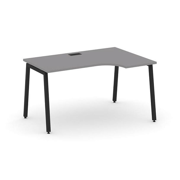 Стайл Проджект Стол рабочий эргономичный SN-4A.SPA-011(R) Серый Пепел/Металл Черный 1380*700/980*750 - Вид 1