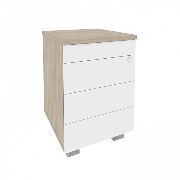Тумба мобильная "Onix" O.TM-3 TIP дуб аттик/белый - Вид 1