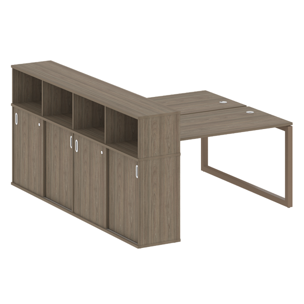 Metal System Quattro Р. ст. с шкафом-купе на О-образном м/к 50БО.РС-СШК-4.3 Т Вяз/Мокко металл 1810*2332*1098 - Вид 1