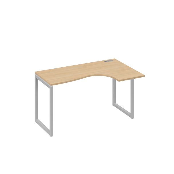 Стол эргономичный правый "Классика" на металлокаркасе QUATTRO A4 А4 Б4 034 БП натуральный дуб / металлокаркас серый - Вид 1