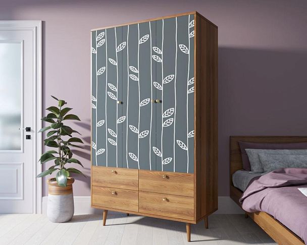 Шкаф трехстворчатый Berber принт 18 арт BB02/Print_18 - Вид 3