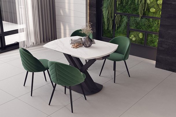 Стол раскладной  Sheffilton SHT-T75 белый мрамор/черный - Вид 10