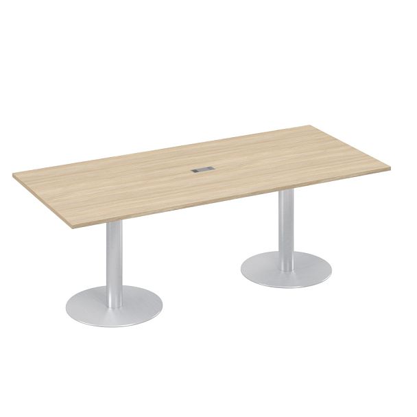 Стол для переговоров 220 на колоннах с дисками A4 А4 ХР 124 дуб скандинавский - Вид 1