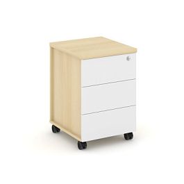 Стайл Проджект Тумба мобильная усил. колеса SN.TMU-006 Акация Лорка/Акация Лорка/Белый 416*460*611 - Фото предпросмотра