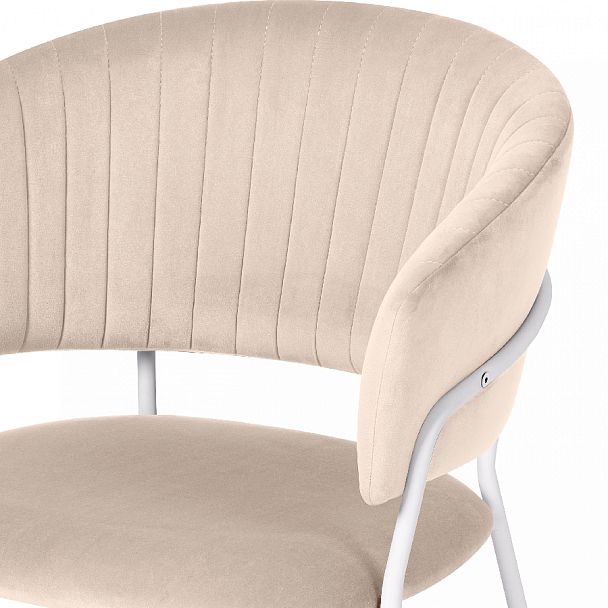 Стул кухонный Даксон кремовый велюр/белый - Вид 6