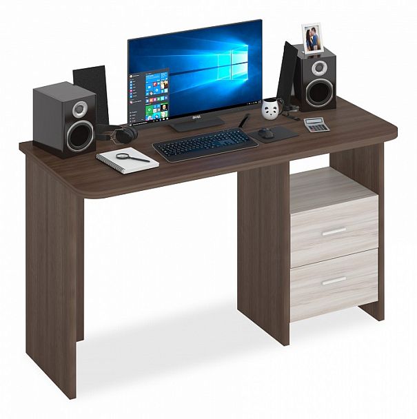 Стол письменный Домино Lite СКЛ-Прям130Р Карамель/Шамони - Вид 1