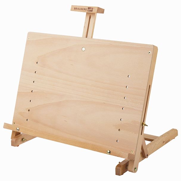 Мольберт настольный BRAUBERG ART CLASSIC, регулируемый верхний держатель, 50х37х39 см, бук, 191756 - Вид 2