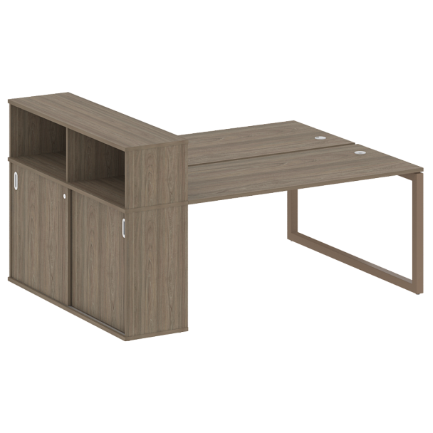 Metal System Quattro Р. ст. с шкафом-купе на О-образном м/к 50БО.РС-СШК-2.4 Т Вяз/Мокко металл 2010*1475*1098 - Вид 1