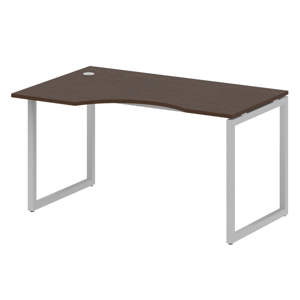 Metal System Quattro Стол криволинейный левый на О-образном м/к 40БО.СА-2 (L) Венге/Серый металл 1400*900*750 - Вид 1