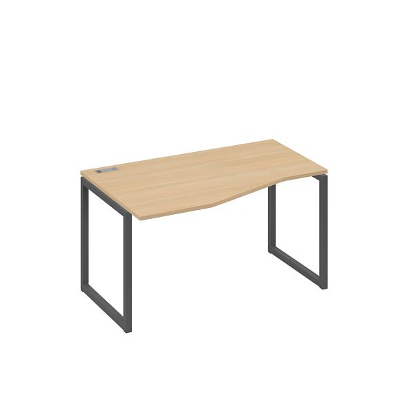 Стол эргономичный левый "Техно" на металлокаркасе QUATTRO A4 А4 Б4 063 БП натуральный дуб / металлокаркас антрацит - Вид 1