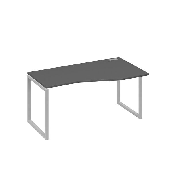 Стол эргономичный правый "Техно" на металлокаркасе QUATTRO A4 А4 Б4 066 БП антрацит премиум / металлокаркас серый - Вид 1
