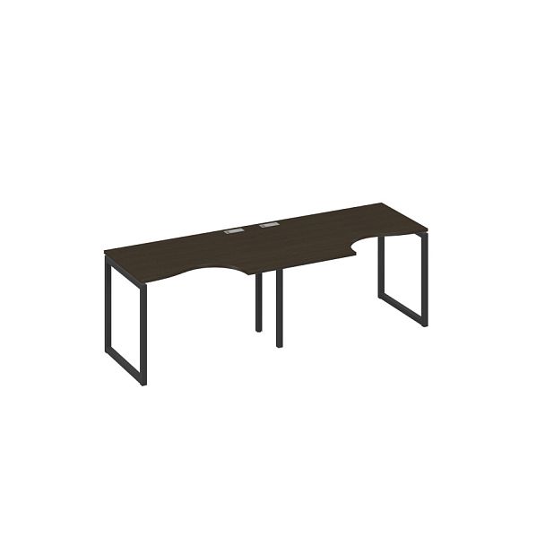 Рабочая станция столы Классика каркас QUATTRO (2х120) A4 А4 Б4 041-2 БП венге / металлокаркас антрацит - Вид 1