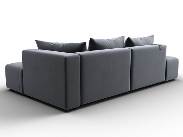 Диван угловой Лига-103 НПБ угол правый Велюр серый - Вид 5