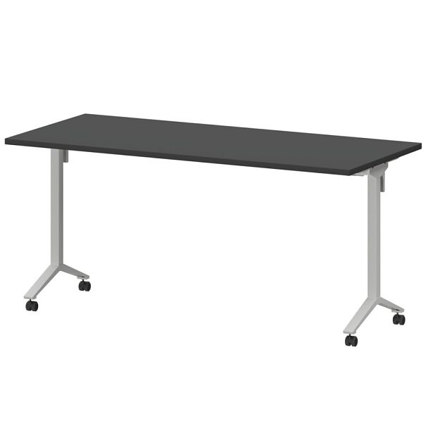 Стол мобильный складной МБ25-160.70 Графит/Белый 1600x700x750 Моби - Вид 1