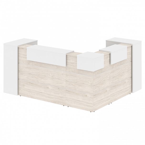 Ресепшн Г-образный "Onix" O.R-K-29 денвер светлый/белый - Вид 2