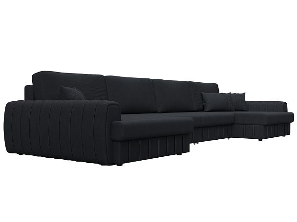 Диван П-образный Лига-057 НПБ Лонг Замша темно-серый - Вид 3