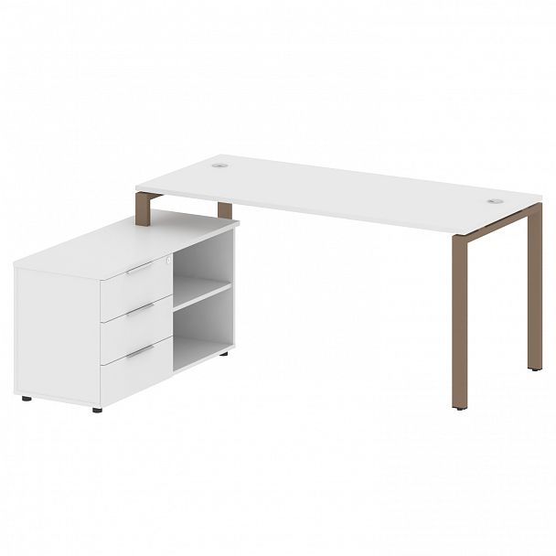 Рабочая станция "Metal System" БП.РС-СТС-2.4 белый/мокко - Вид 2