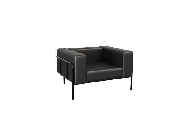 Flex Диван одноместный FLX-1 Santorini 0401/Металл Черный 1100 *915*690 - Вид 1