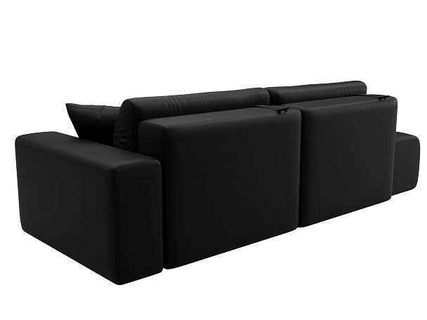 Диван прямой Лига-036 НПБ Модерн подлокотник справа Экокожа черный - Вид 6