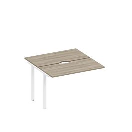 Секция стола рабочей станции на металлокаркасе, столешницы с вырезом Space+ А1 БГ 170.2-1 ВЛ вяз либерти/ белый гладкий - Фото предпросмотра