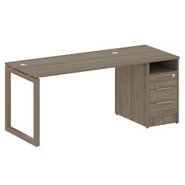 Metal System Quattro Р. ст. с тумбой на О-образном м/к 50БО.РС-СТП-1.3 Вяз/Мокко металл 1812*720*750 - Фото предпросмотра