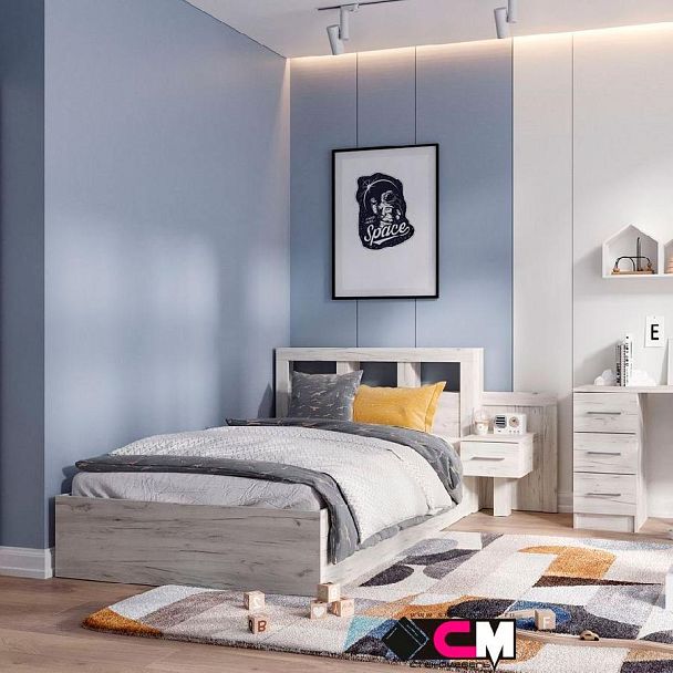 Гранд кровать 1,4 (1.472х0,950х2,210) дуб крафт белый - Вид 3