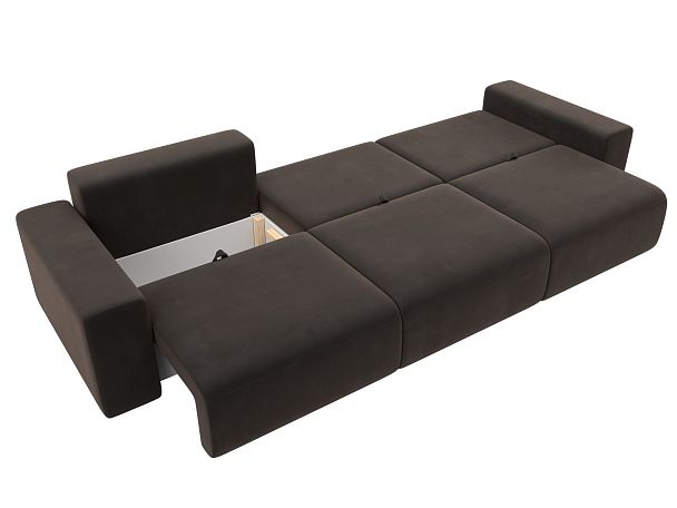 Диван прямой Лига-036 Классик Лонг Велюр коричневый - Вид 9