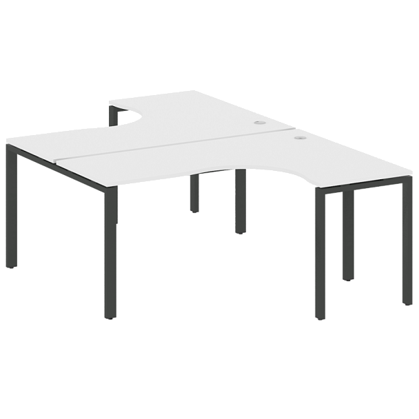 Metal System Р. ст. криволинейная на П-образном м/к БП.РАС-СА-2.4 Белый/Антрацит металл 1600*2435*750 - Вид 1