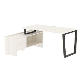 Стол с тумбой EVCT 17814 Ясень Траун/Мокко 1760х1400х750 EDIS - Фото предпросмотра