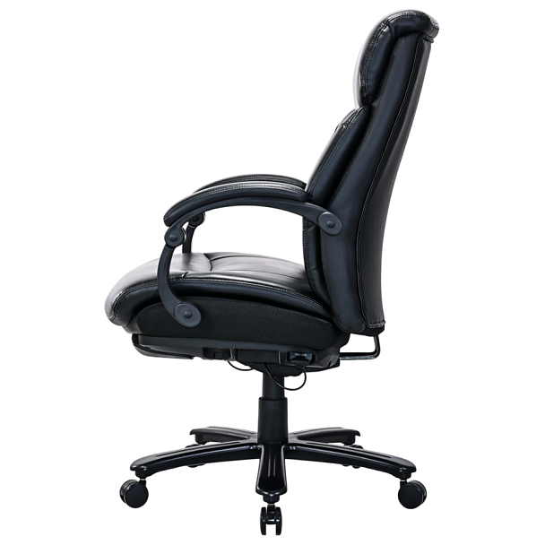 Кресло HAWASAN (ХАВАСАН) "Voyager HD-010", НАГРУЗКА до 180 кг, подножка, экокожа, черное, 532971 - Вид 7