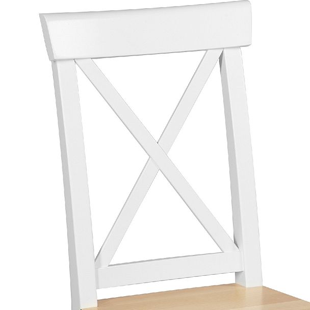 Комплект деревянных стульев с жестким сиденьем Бергольф Белый/Натуральный, 4 шт. - Вид 7