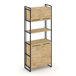 Rift Шкаф 5 ниш широкий RF.SS-53 Тиквуд Светлый/Металл Черный 798*396*2010 - Фото предпросмотра