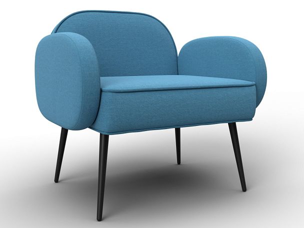 Кресло Лига-086 Рогожка голубой - Вид 1