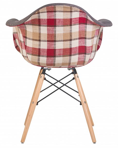 Стул обеденный DOBRIN DAW THOMAS (ножки светлый бук, сиденье 010 яркая клетка, серая ткань) - Вид 5