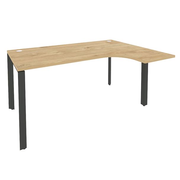 Onix Стол эргономичный правый на П-образном м/к O.MP-SA-4 (R) Тиквуд светлый/Антрацит металл 1580*1180*750 (800/460) - Вид 1