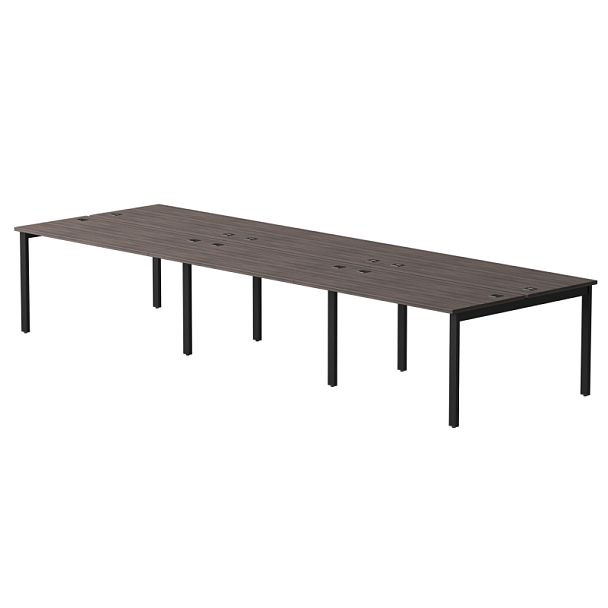 Бенч-система на 6 мест Everprof EVO на металлокаркасе 3540х670(1370)x755 Дуб Пасадена/Черный - Вид 1