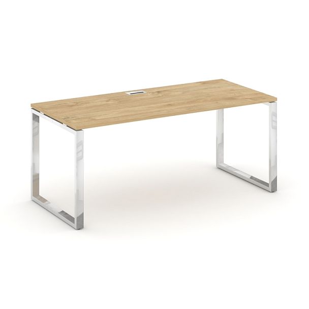 Style Project Direct Lux Стол письменный M-SN-6O.SR-025.M Тиквуд Светлый/Нержавеющая Сталь/Хром 1780*800*750 - Вид 1