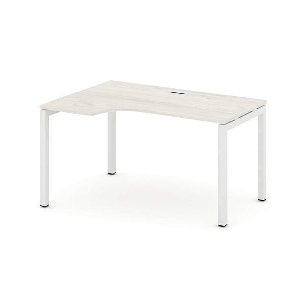 Стайл Проджект Стол рабочий эргоном. SN-5P.SPA-022(L) Дуб Наварра/Металл Белый 1580*800/980*750 - Вид 1