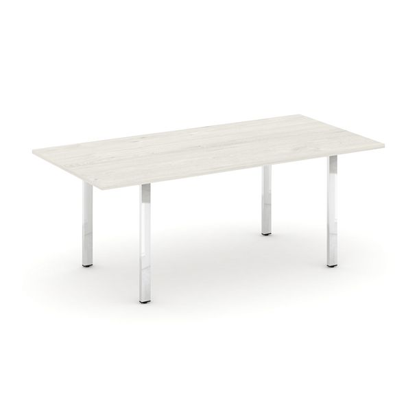 Style Project Direct Lux Стол переговорный M-SN-6P.SPRG-198.3 Дуб Наварра/Нержавеющая Сталь/Хром 1980*980*25 - Вид 1